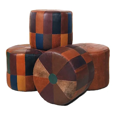 Patchwork Ottoman with Geometric